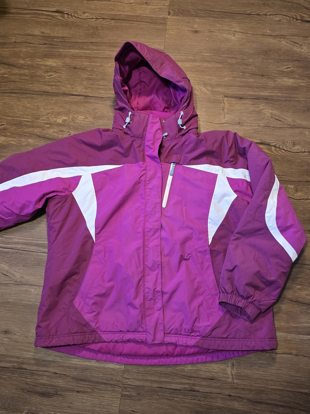 Women's L.L. Bean Pink Hooded Winter Jacket Size 2X Insulated Winter Coat